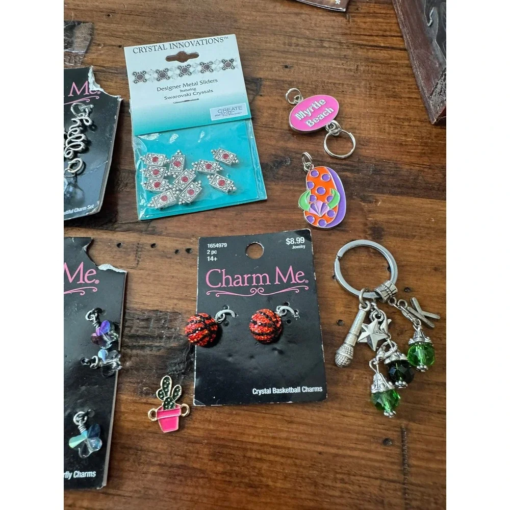 Charm Me‎ Swarovski Crystal Jewelry Making Charms and Keychain Bundle Lot